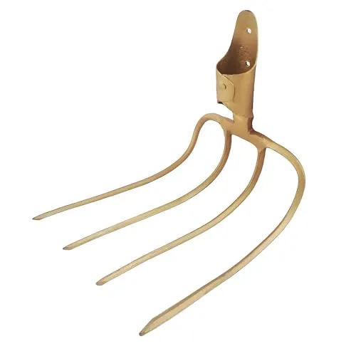 BAUSTER® Dunkhacke mit 4 Zinken geschmiedet Mistgabel Dunghaken Misthaken Heugabel ohne Stiel Forke 20 x 21cm, Mist- und Heugabel Ergonomic, ideal für Bodenauflockerung