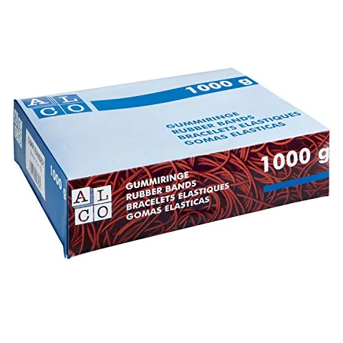 ALCO-Albert 760 Gummibänder, 130 x 4 mm, 1 kg, rot