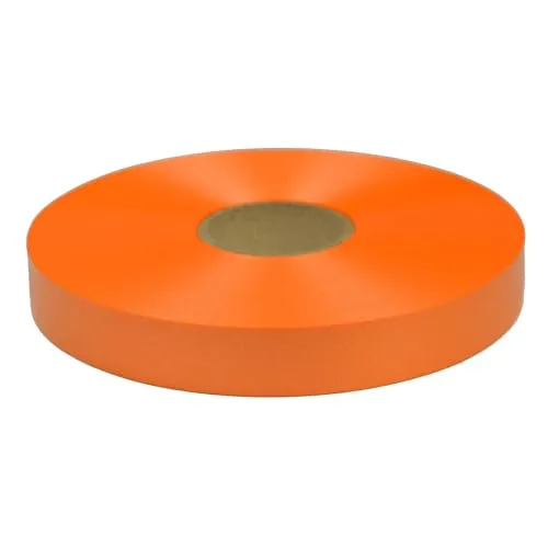 Geschenkband Ringelband 19mm x 100m wasserfest - 30 FARBEN in 5/10/19/31/50mm - Dekoband aus Kunststoff - Polyband zum Basteln von Weihnachtssternen und Autoschleifen - Orange