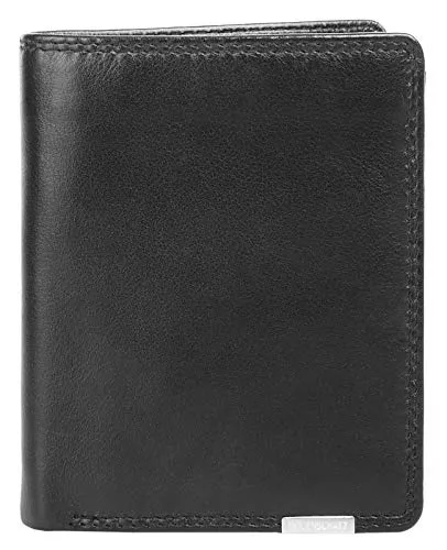 Geldbörse BODENSCHATZ, Schwarz, Echt Leder mit RFID-Schutz - Klassische Geldbörse aus hochwertigem Rindleder mit RFID-Schutz. Bietet Platz für Bargeld und Karten, ideal für sicheren Alltag. Perfekt für stilbewusste Männer und Frauen.