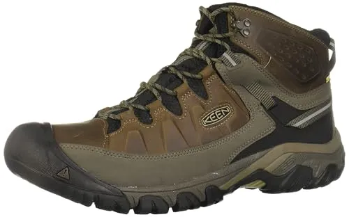 KEEN Herren Targhee 3 Mid Waterproof Wanderstiefel - Bungee Cord/Black, 43 EU - Wanderschuhe mit atmungsaktiver, wasserdichter Keen Dry-Membran und hoher Traktion durch KEEN All-TERRAIN Gummi, ideal für anspruchsvolle Outdoor-Abenteuer.