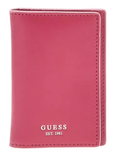 Guess Kartenetui Card Holder, aus echtem Leder in pink von GUESS