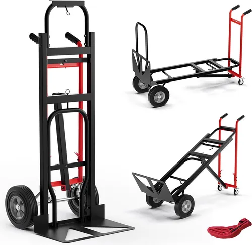 COSTWAY 3in1 Sackkarre wandelbar – Robuste Transportlösung bis 450 kg - Vielseitiger 3-in-1 Handwagen für verschiedene Einsatzmöglichkeiten. Hergestellt aus robustem Metall, belastbar bis zu 450 kg. Ideal für Lager, Umzüge und mehr, mit rutschfestem Griff und blockierbaren Rädern für sichere Handhabung.