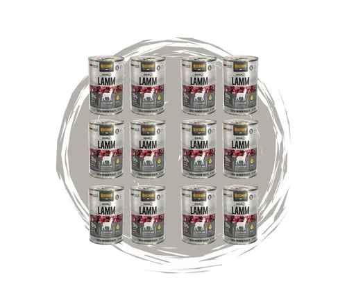 Belcando Baseline Lamm - Getreidefreies Nassfutter für Hunde - Hochwertiges Nassfutter mit Lamm und Distelöl, ideal für ausgewachsene Hunde. Hohe Akzeptanz und ausgewogene Rezeptur für eine optimale Ernährung. 12 Dosen à 400g.