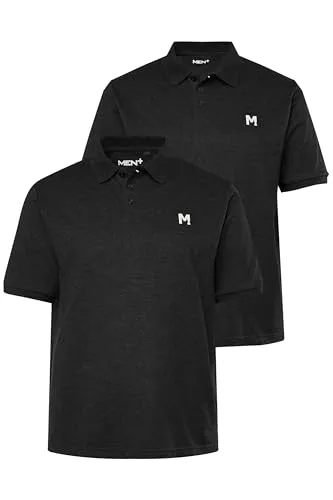 Men Plus Herren Poloshirts 2er-Pack L-8XL - Poloshirts für Herren in großen Größen bis 8 XL, hochwertiges Piqué-Material im Doppelpack für optimalen Tragekomfort.