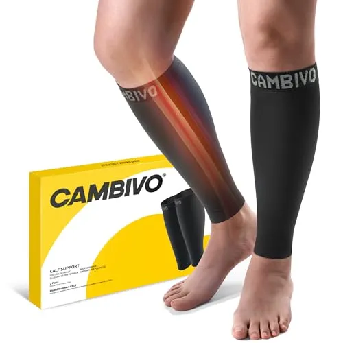 Produktbild CAMBIVO Wadenbandage, Waden Kompression 2 Paar,Kompressionsstrümpfe Damen Herrn, Stützstrümpfe für Sport, Fussball, Laufen,Schwellung, Erholung