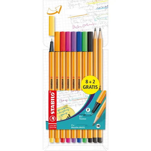 STABILO Fineliner Promo Point 88 mit Bleistiften