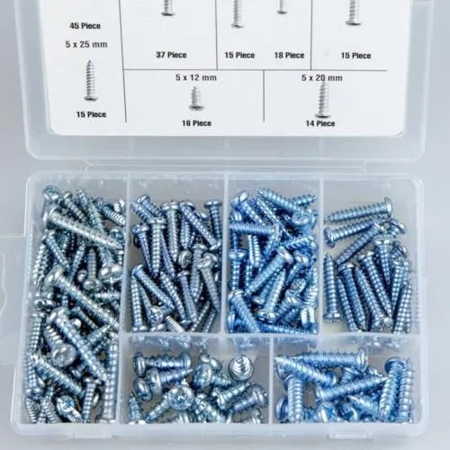 Blechschrauben 175tlg. Set Linsenschrauben Kreuzschlitz Blechziehschrauben Sortiment