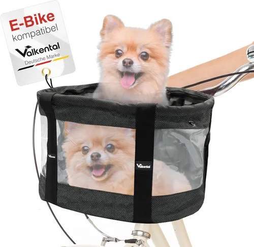 Valkental Fahrrad Korb Hundetasche mit Fenster