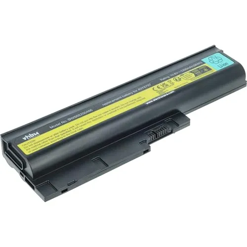 vhbw Akku kompatibel mit IBM Lenovo ThinkPad R60 9463, R60 9464, R60e 0656, R60e 0657, R60e Notebook (5200 mAh, 10,8 V, Li-Ion)