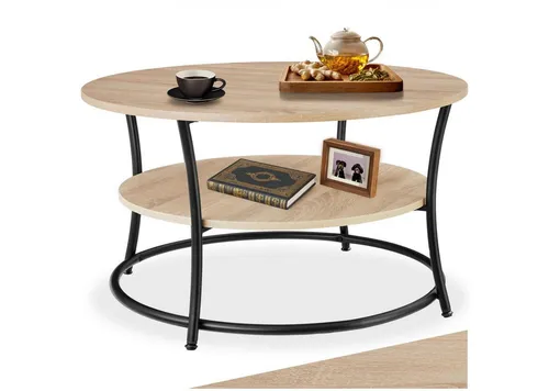 TecTake Couchtisch Cromford 80x46cm – Industrial Holz hell von tectake