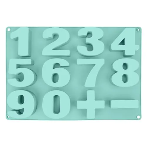 Seifenprofis Zahlen 0-9 extra Groß XXL (7,8cm Zahlen) 3D-Zahlenform, Silikonform, Seifenform, Backform, Schokoladenform, Beton, Kuchen 41 * 27 * 3CM