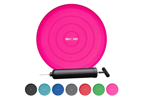 GORILLA SPORTS Balancekissen Ballsitzkissen, inkl. Pumpe, ohne Noppen, Luftkissen, Balance Pad