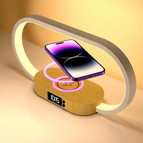 m zimoon Nachttischlampe mit kabellosem Ladegerät