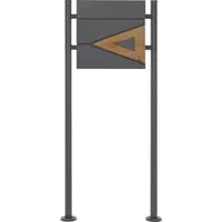 Standbriefkasten Holzoptik mit Ständer - Briefkasten in moderner Holzoptik, wetterfest und abschließbar, ideal für den privaten Gebrauch. Mit Zeitungsfach und robustem Stahl, sorgt für Sicherheit und Stil im Garten.