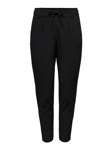 ONLY 7/8-Hose Falten schwarz S - Shorts mit modischen Falten, aus 96% Polyester und 4% Elasthan, ideal für einen eleganten Look bei warmem Wetter.