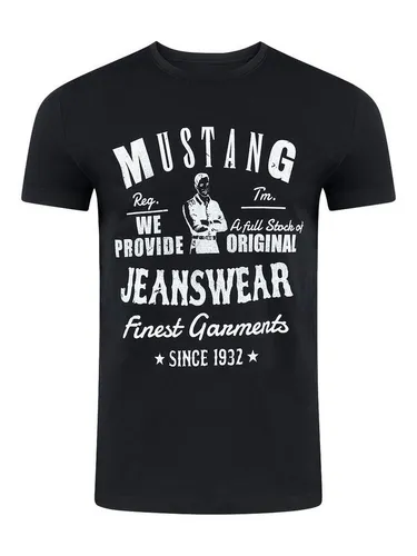 MUSTANG T-Shirt Herren Printshirt Regular Fit (1-tlg) Kurzarm Tee Shirt mit Rundhalsausschnitt aus 100% Baumwolle