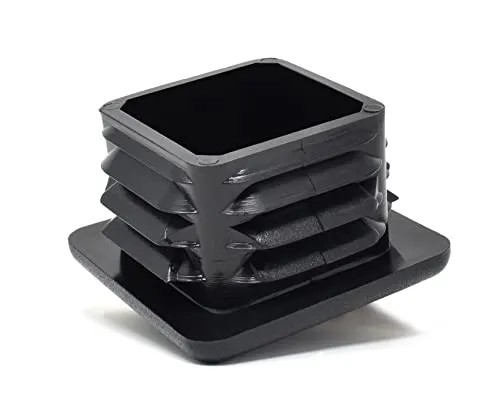 Design61 4x Vierkant Rohrstopfen Lamellenstopfen 50x50 mm mit Lamellen für Innenmaß 42-44,8 mm