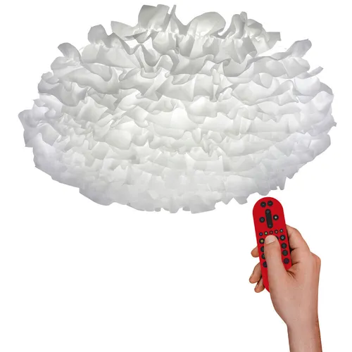 LED Deckenleuchte Naomi, Ø75cm, Stoffschirm, RGB-Fernbedienung