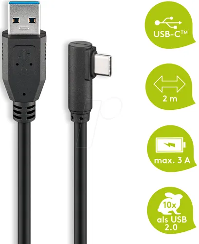 GOOBAY 66503 - Kabel USB 5 Gb/s Typ-C > Typ-A 90°, 2,0 m