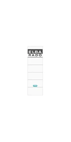 ELBA 100551826 Rückenschilder Rado - 10er Pack selbstklebend, ideal für 8 cm Ordner mit hoher Klebekraft und weißem Design
