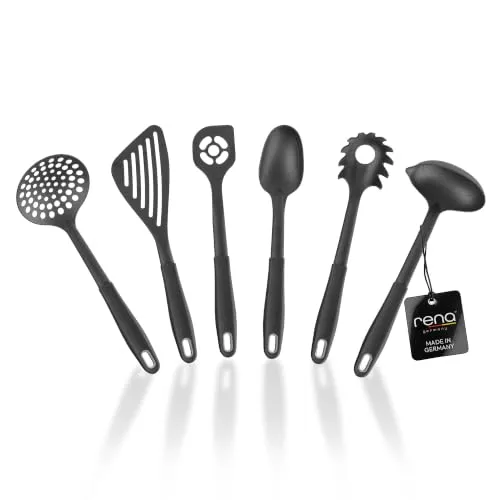 rena germany® Premium Küchenhelfer Set – 6-teilig | Hitzebeständig & Schonend für Antihaft-Pfannen