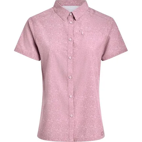 McKINLEY Damen Bluse Palila II - Funktionale Outdoor Bluse für Damen – leicht, atmungsaktiv und schnelltrocknend. Ideal für Wanderungen und aktive Freizeit, mit praktischer Brusttasche und stylischem Alloverprint.