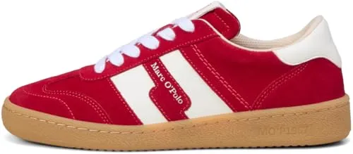 Marc O'Polo Court Sneaker aus Rindleder mit Farbakzenten in rot von Marc O'Polo