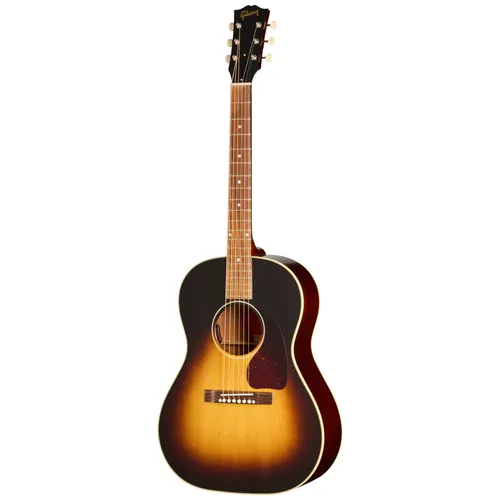 Gibson Original 50s LG-2 Vintage Sunburst - Vollmassive Westerngitarre im Small-Body-Format mit erstklassigem Klang und traditionellem Design. Inklusive L. R. Baggs Tonabnehmer für vielseitigen Einsatz. Perfekt für Songwriter und Folk-Spieler.