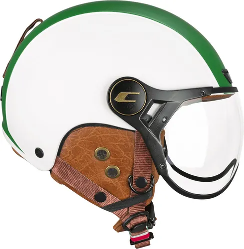 CGM Unisex EBI Skihelm – Weiß Grün Rot Matt, M (57-58cm) - Zertifizierter Ski- und Fahrradhelm mit herausnehmbarer Innenausstattung, Air Stream Belüftung und individuellem Visier-Zubehör für optimalen Schutz und Komfort.