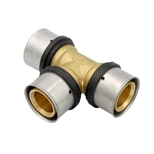 Pipetec Pressfitting T Stück 32x3 mm 32x32x32 TH Kontur Verbundrohr, DVGW, TH-Profil