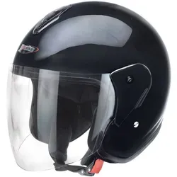 Redbike RB-915 Jethelm - Schwarz - L - Motorradhelm mit ECE 22-05 Zertifizierung, kratzfestem Visier und komfortabler Micro Buckle, ideal für Sicherheit und Stil auf der Straße.