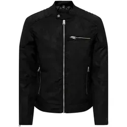ONLY & SONS Übergangsjacke in Schwarz, Größe L - Funktionsjacke für Herren in Größe L, ideal für Übergangszeiten. Aus 100% Polyester, mit praktischem Stehkragen und mehreren Taschen für höchsten Komfort.