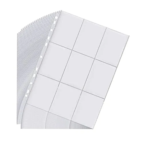 Newpop 40 stück Sammelkarten Hüllen Doppelseitiger 720 pockets, Karten Sleeves Transparent, Leere Sammelmappe Folien 11 Löcher, Sammelkartenzubehör für Spielkarte, Basketball/Fußball Karten