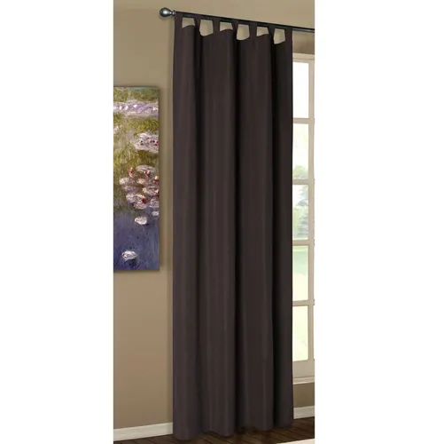 Vorhang Blickdicht Schlaufenschal aus Microsatin, matt, 225x140, Braun