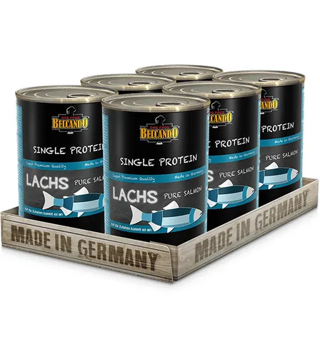 Belcando Single Protein Dose [6x400g Lachs] | Sortenreines Nassfutter für Hunde | Monoprotein Feuchtfutter