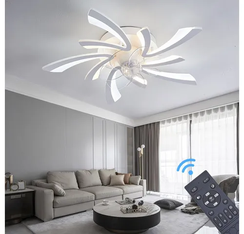 Euroton Deckenventilator mit LED-Beleuchtung und Fernbedienung - Moderner Deckenventilator mit LED-Beleuchtung, dimmbar und mit 6 Windgeschwindigkeiten. Ideal für Wohnräume, sorgt für angenehme Luftzirkulation und ist energieeffizient.