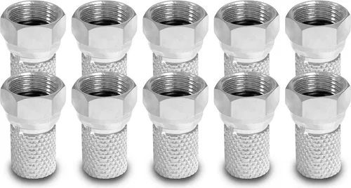 10x ARLI F-Stecker 7 – 7,4 mm – Koaxialstecker mit breiter Mutter & Dichtring für SAT TV LNB Multischalter