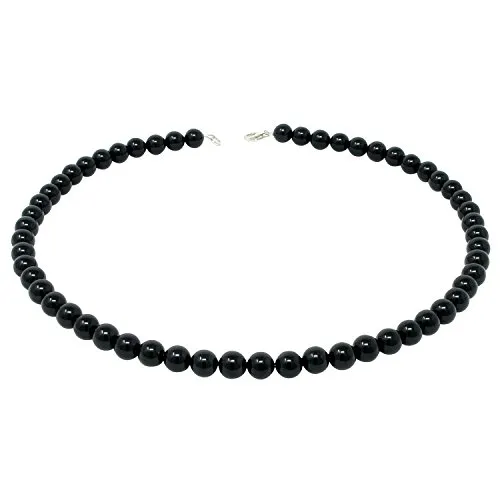 Elegantes Onyx Kugel-Kette Collier aus 925 Silber von Schmuck Krone