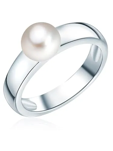 Valero Pearls Perlenring aus Süßwasser-Zuchtperlen - Eleganter Ringe aus Sterling Silber mit schimmernden, silberfarbenen Süßwasser-Zuchtperlen. Ideal für besondere Anlässe oder als stilvolles Accessoire im Alltag.