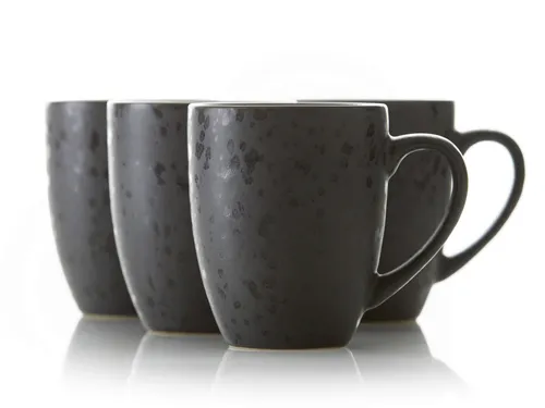 BITZ Kaffee-Becher Set aus Steinzeug, 4 Stück - Elegantes Kaffeetassen-Set aus hochwertigem Steinzeug mit einzigartiger Reaktivglasur. Jede Tasse ist ein Unikat und liegt perfekt in der Hand – ideal für stilvolle Kaffeepausen.