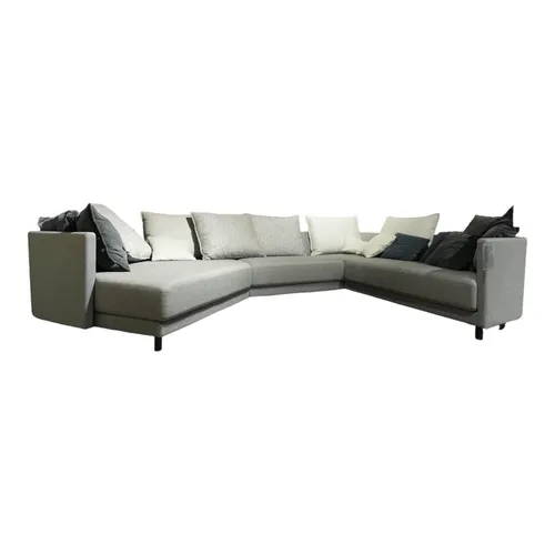 Rolf Benz Ecksofa Onda Stoff 14 164 Eisengrau Holzfuß Eiche Schwarz