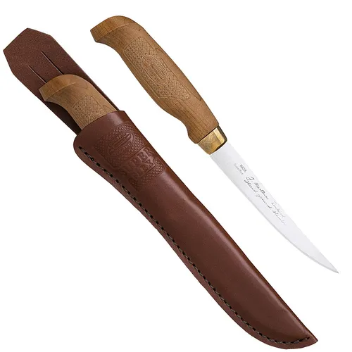 Marttiini Superflex Filet 10 mit Edelstahlklinge, Birkenholzgriff, Lederscheide