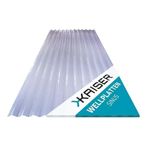 KAISER plastic® Wellplatte Sinus | Xtra Strong | Hagelschlagfest und UV-beständig - Wellplatten aus 100% Polycarbonat, ideal für Terassendächer und Carports. Mit hoher Bruchsicherheit und Selbstreinigungseffekt für langlebige Nutzung.
