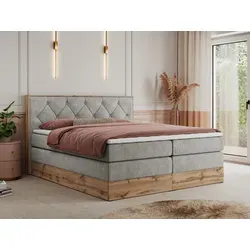 MKS MEBLE King Boxspringbett 200x200 mit Bettkasten - Stilvolles Polsterbett mit 7-Zonen Taschenfederkern-Matratzen für optimalen Schlafkomfort und praktischen Stauraum dank integriertem Bettkasten.