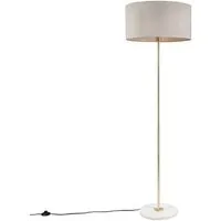 Qazqa Stehlampe Kaso – Moderne Atmosphäre in Grau - Die elegante Stehleuchte Kaso bringt schlichtes Design in dein Zuhause. Mit einer Höhe von 165 cm und einem austauschbaren Lampenschirm, ist sie ideal für gemütliche Abende. Perfekt für dein Wohnzimmer!