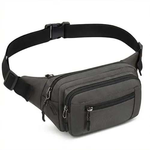 Bauchtasche für Herren Damen Gürteltasche | 5 Einzelfächern, Reise, Wanderung, Hundespaziergänge, Outdoor-Aktivität