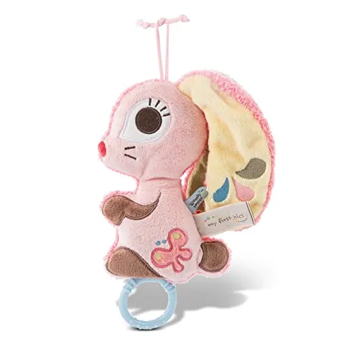 NICI 46580 Aufzieh 2D Hase Hopsali 18cm ab 0+ Monaten für Jungen & Mädchen – Spieluhr Baby – Einschlaf-Hilfe für Babys & Säuglinge – Ideal für Bett, Kinderwagen & Wiege – Schuberts Wiegenlied, pink