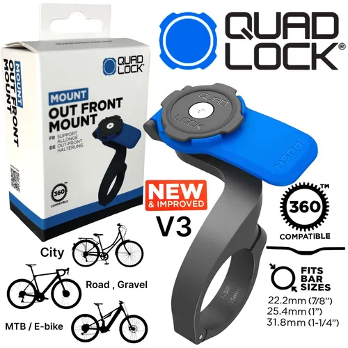 QUAD LOCK Out Front Lenker Handyhalterung (V3) für Smartphones