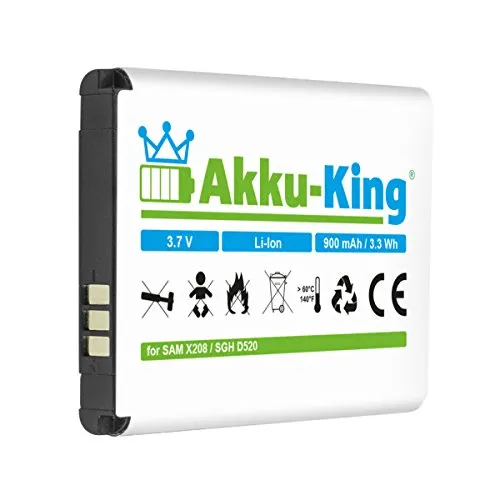Akku-King Akku kompatibel mit Samsung BST3108BE, AB463446BU Li-Ion - für SGH-D520 C520 C3750 D520 D720 E420 E500 E900 E1080W E1190 M150